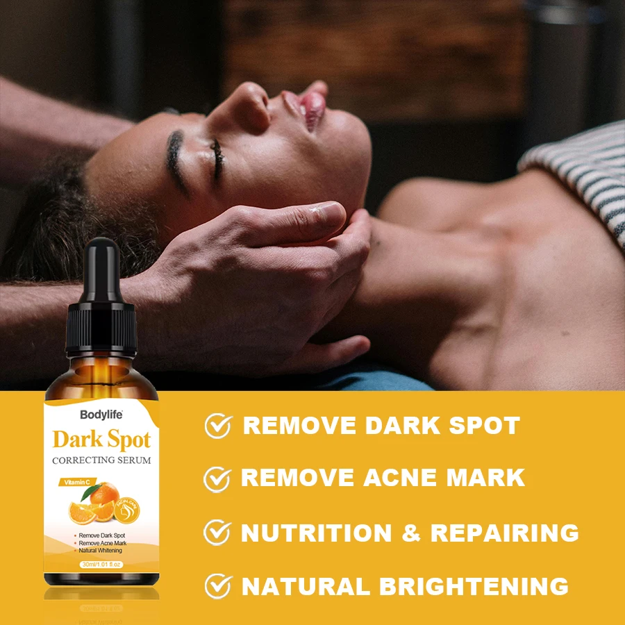 OEM Herbal Freckle Lightening Skin Care Korean Vitamin C Dark Spot Removal Corrector Serum For Face Treatment