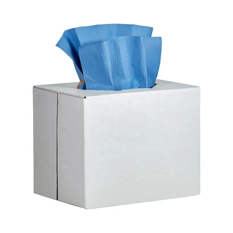 Latex-Free Heavy Duty Industrial Dry Cleaning Wipes Pop up Shop Absorbent Towel in Dual Dispenser Box