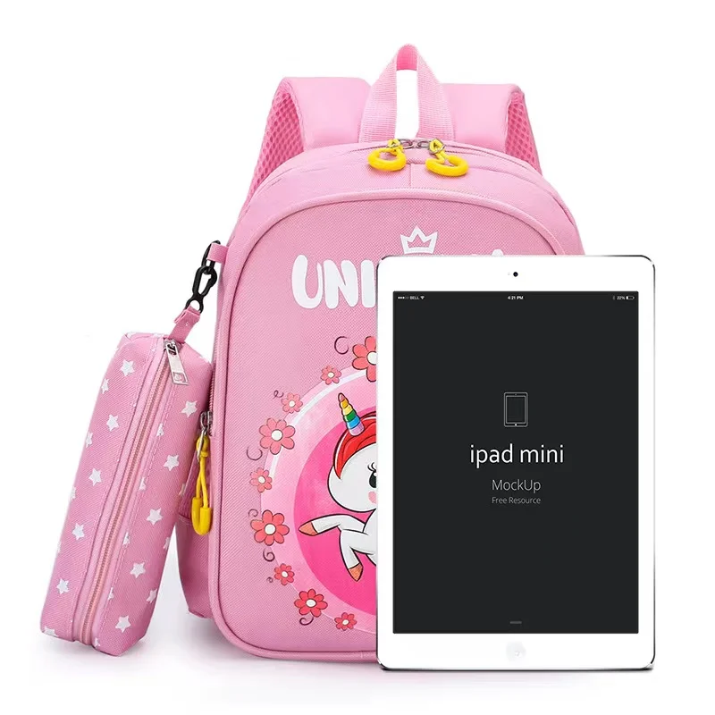 2024 Mochilas Escolares Kids School Backpack Children Kindergarten Cartoon Unicorn Bags Girls with Pencil Case