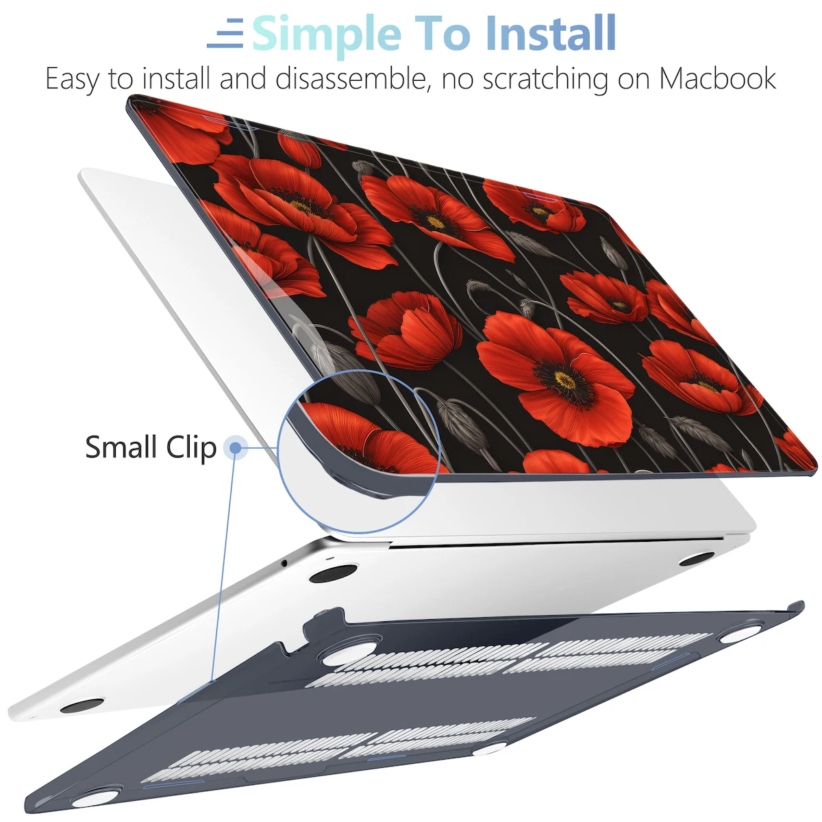 Batianda Wholesale UV Black crystal painted laptop plastic hard case For Macbook 11 12 13 14 15 16 Air Pro M3 M2 M1 Chip