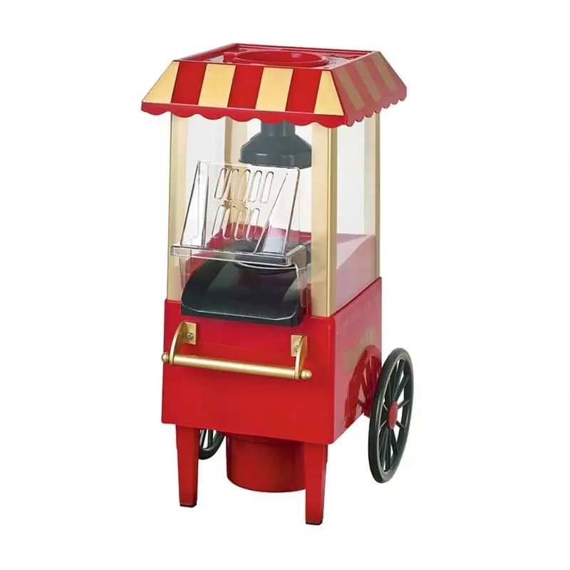 PM-2800 China Manufacturer 1200W 0.27L Carriage Shape Hot Sell Popcorn Warmer Colored Mobile Popcorn Machine