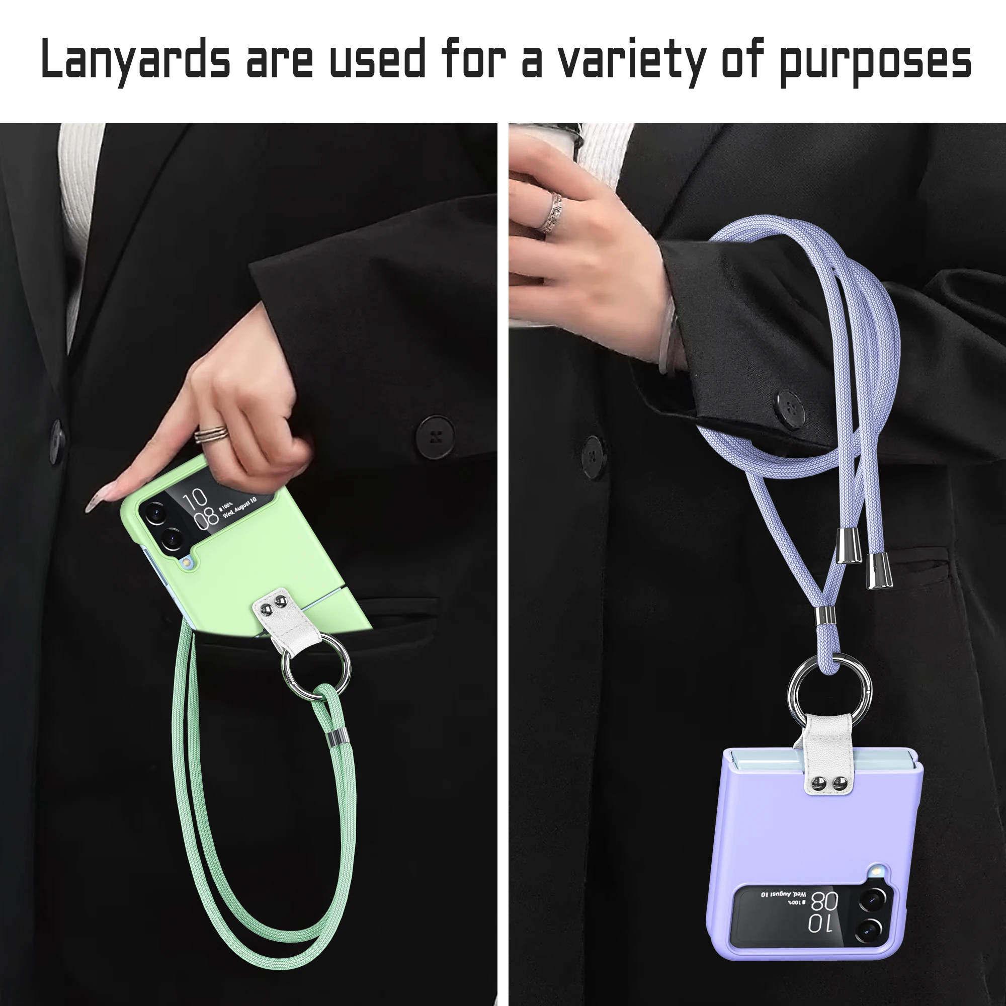 Beelan New Factory Wholesale Fashion PU Ring Strap Shockproof TPU PC Folding Mobile Phone Case For Samsung Galaxy Z Flip 4 Case