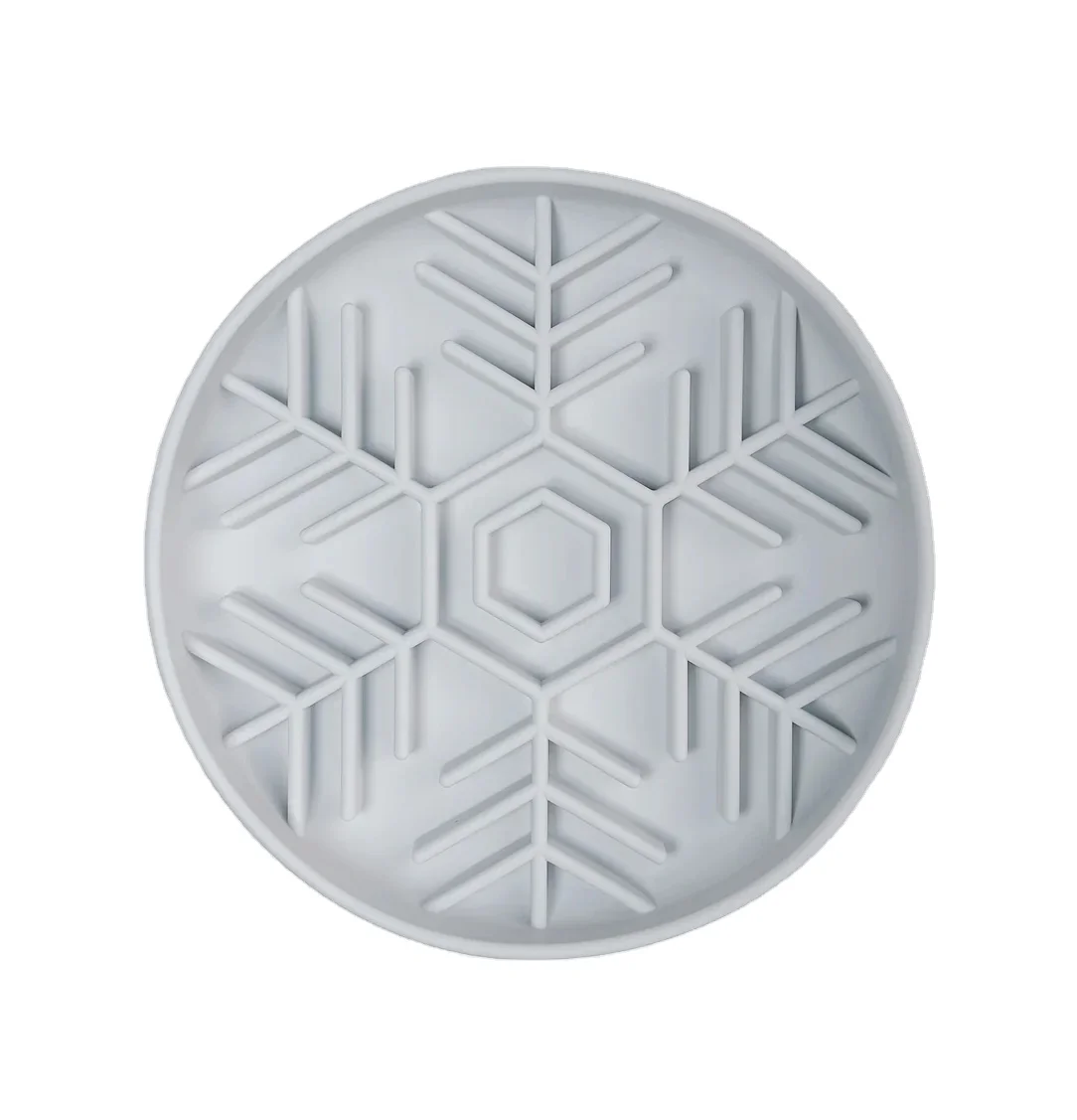 4 Cup -7.9 inches dark blue Snowflake Bliss Lick Mat Snowflake Slow Feeder Bowl for christmas dog lover gift
