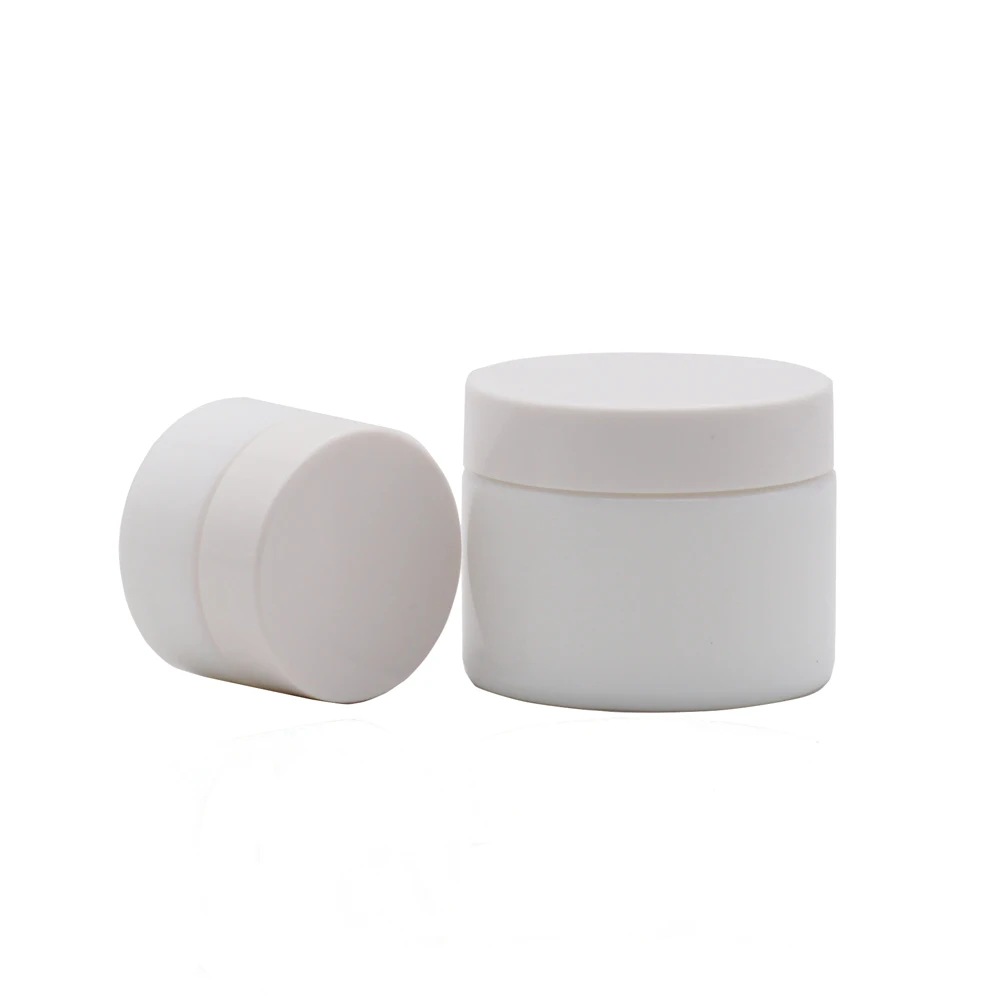 Modern design white glass cosmetic jars durable