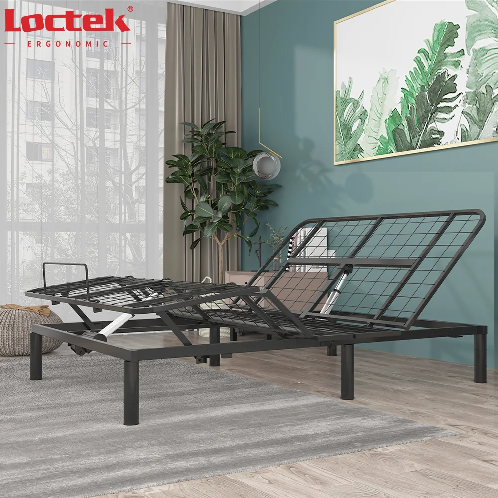 
Comfortable Home Electric Adjustable Double Bed Frame With Height Ajustable Legs For Sleep Disorder 