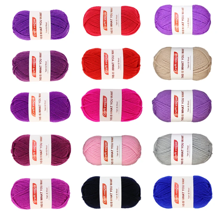 Craft Vogue 100g 3ply 100%wool yarn wholesale for custom knitting and hand knitting