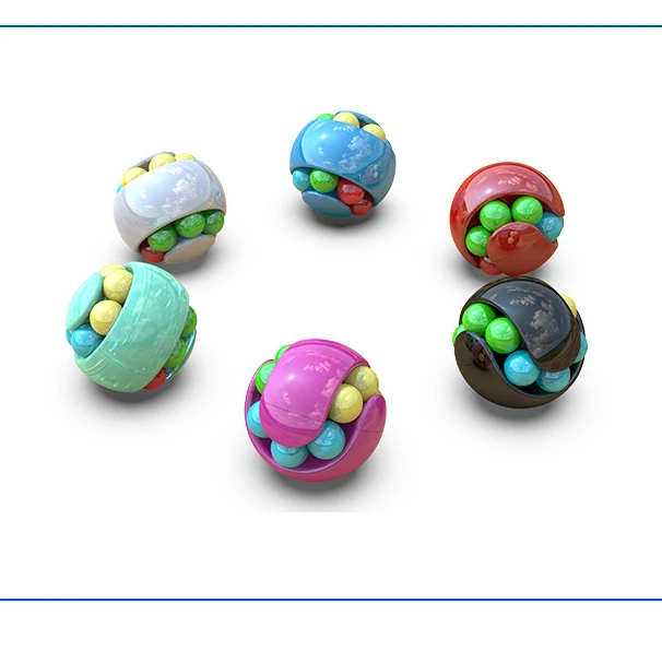 Puzzle Leisure Anxiety Relief Finger Autism Sensory Toys Magic Circle Decompression Toy Bead Ball Rotating Spin Cube