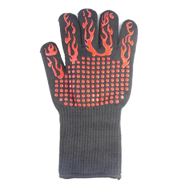 Factory sell silicone gloves high temperature 800 degrees heat insulation heat-proof glove