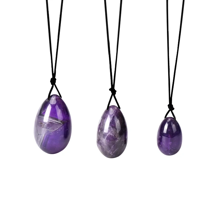 Природный драгоценный камень, Хрустальный аметист, яйца йони для женщин, нефритовые яйца