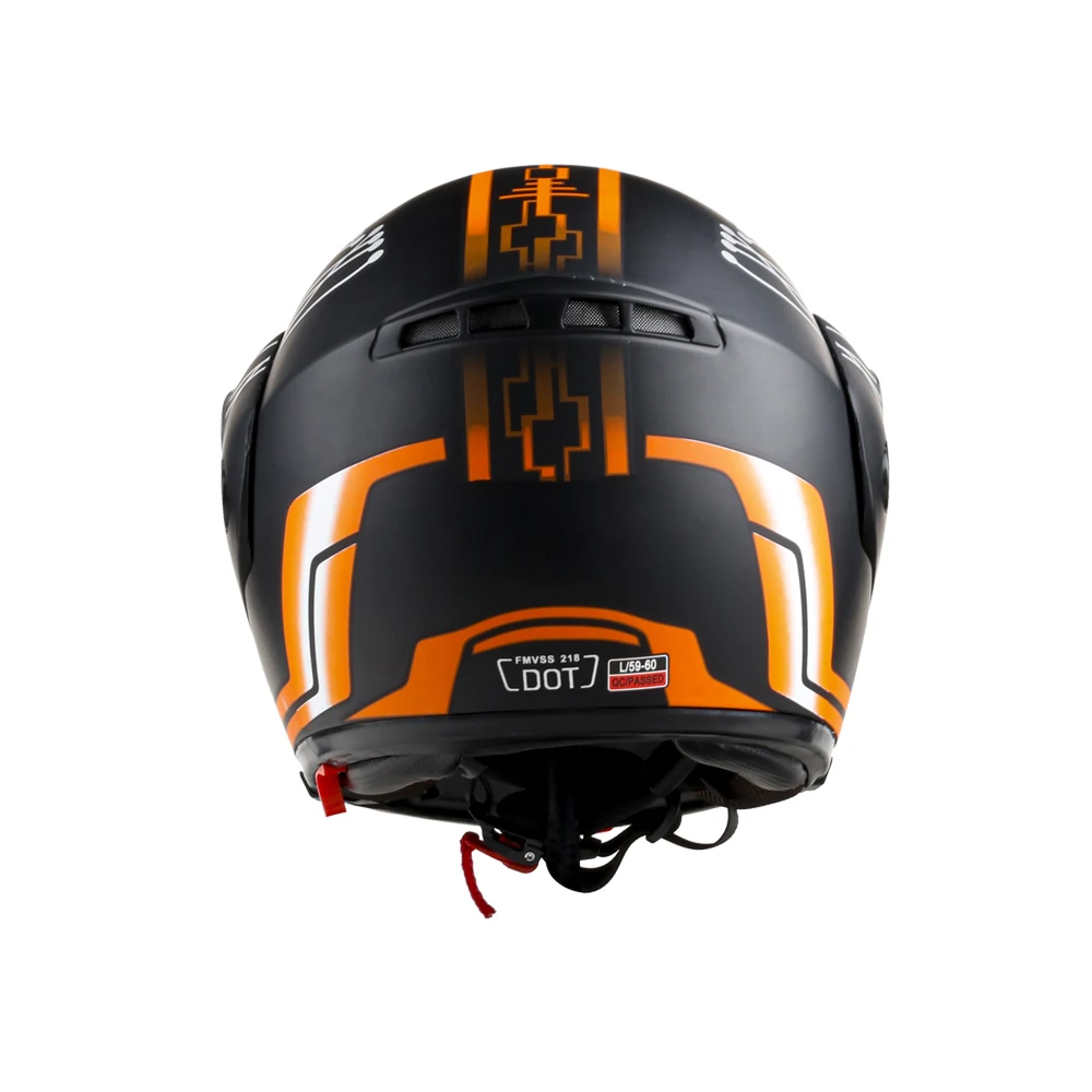 New Design Flip up Modular Casco Motorcycle Helmet Full Face Helmet China Black/white Safe Driving MD-808 Virtue XS/S/M/L/XL/XXL