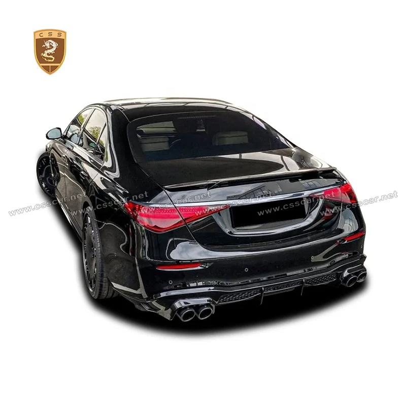 Best Selling B Style Glossy Black Carbon Fiber Car Rear Trunk Spoiler Wing For Mercedes Benz S Class W223