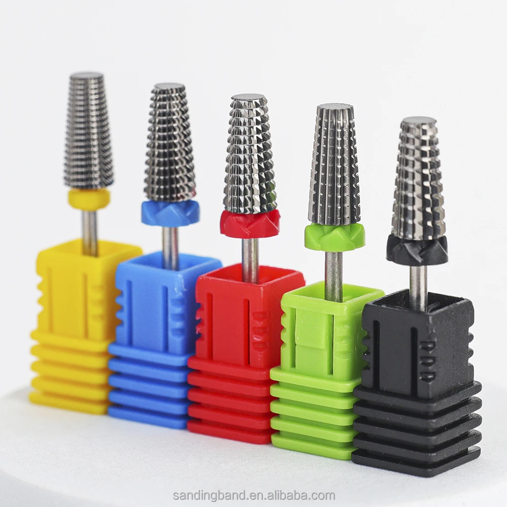 Flat Top Right Hand Use Remove Gel Polish Tungsten Carbide Nail Drill Bits for Salon Manicure