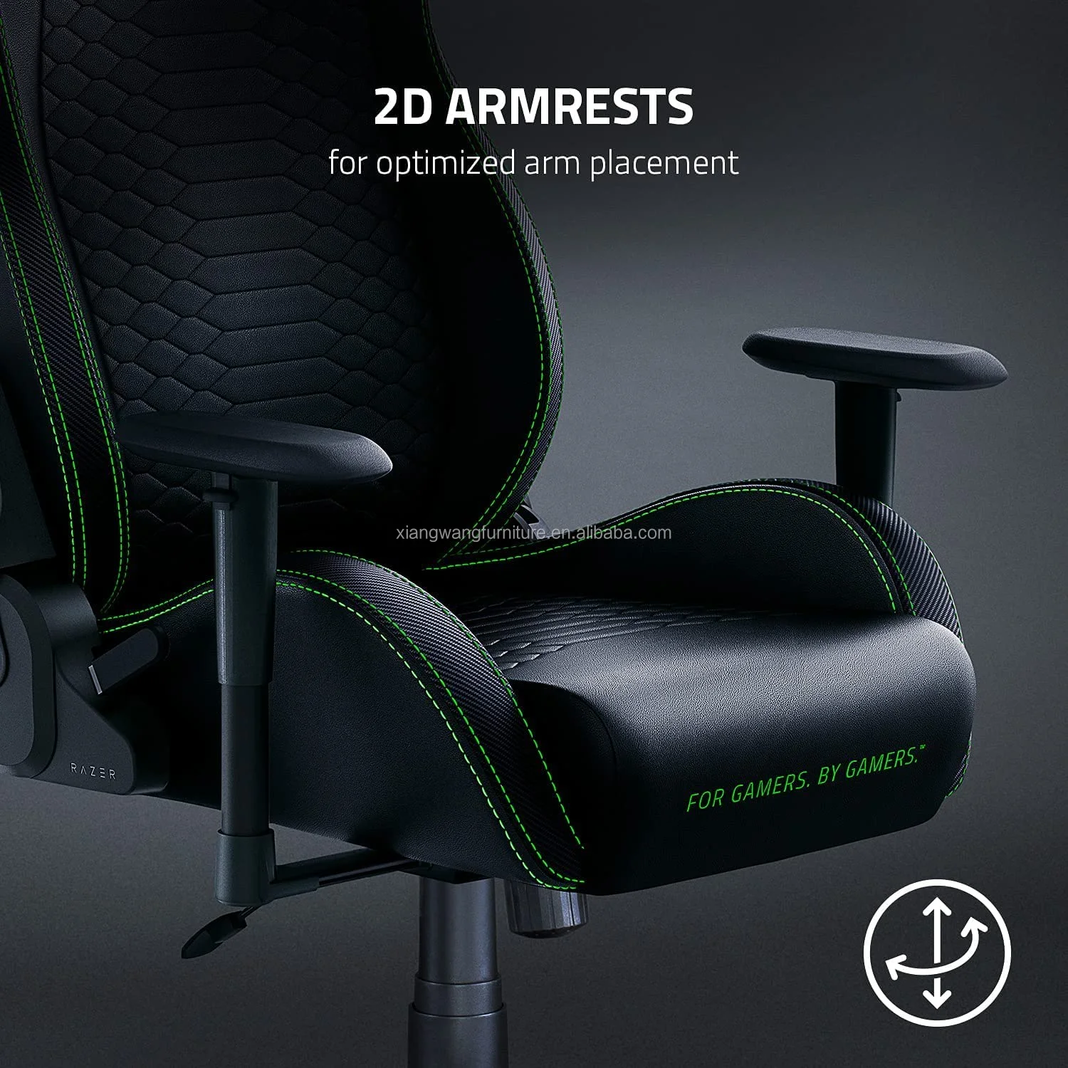 Razer Folding PU Leather Gaming Chair 4D Armrests PC Office Race 100 Massage Fans Swivel Cooling Features New Style Gaming Room