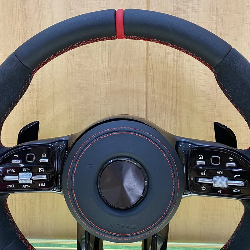 SJC Auto Fit for Benz Real Leather Steering Wheel E200  E300 E320 E350 E43 E63 Old Model to New Style Steering Wheel Alcantara