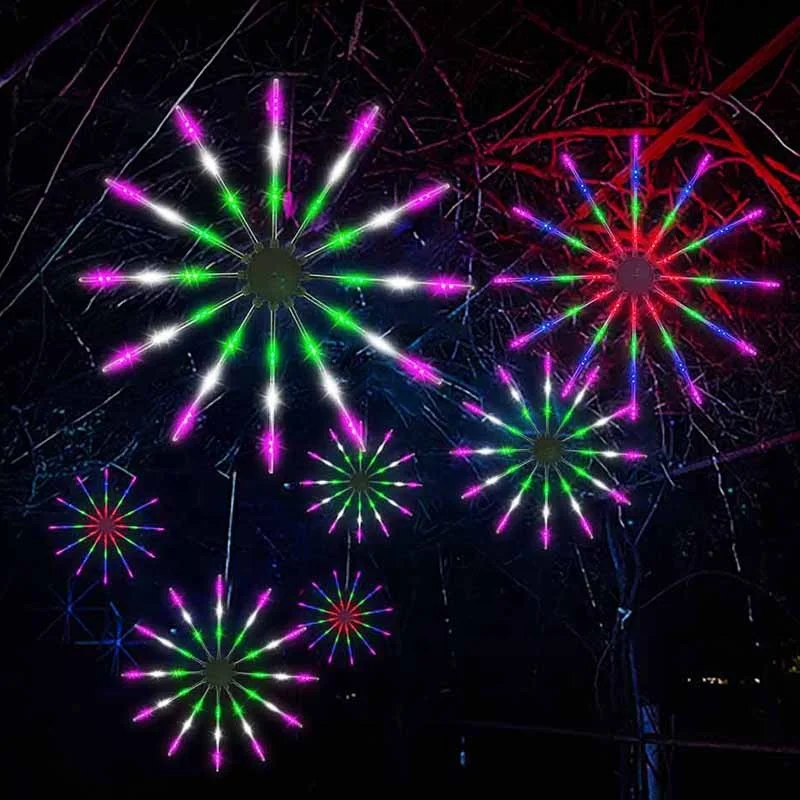 LED Fireworks RGB Meteor Shower Rain Light Snow Falling Raindrop Lights for Wedding Party Holiday Christmas