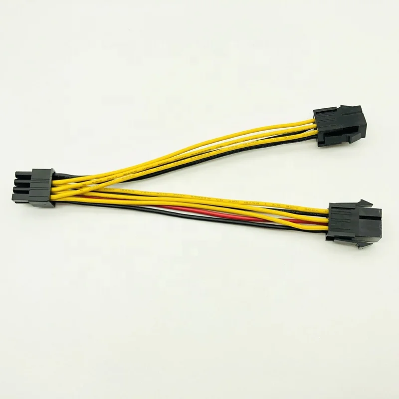 Computer Cable 20CM PCI Express PCI-E Dual 6Pin Female to 8pin Male GPU Video Graphics Card Power Adapter Cable 18AWG