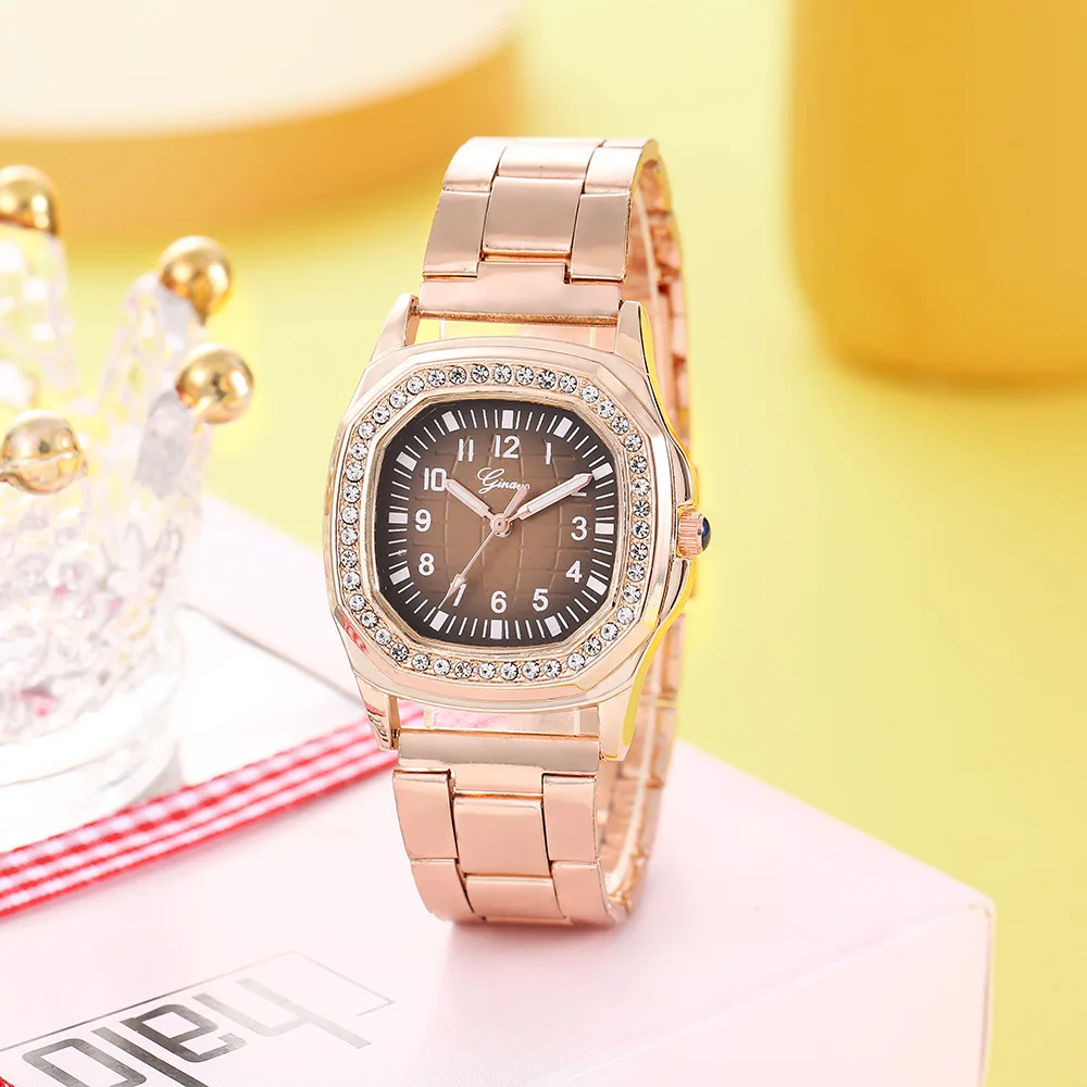Beimai OEM Armbanduhr luxury Square Casual Ladies Diamond Steel Band Quartz Watch