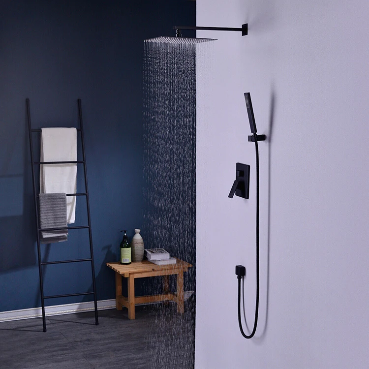 
Wall Mounted Top Shower and Hand Shower Set Wall-mount Bath Tub Rain-style Shower Faucet 