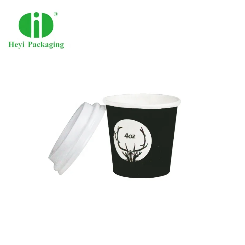 cheap logo printed hot cold drink 4oz paper cups with lids