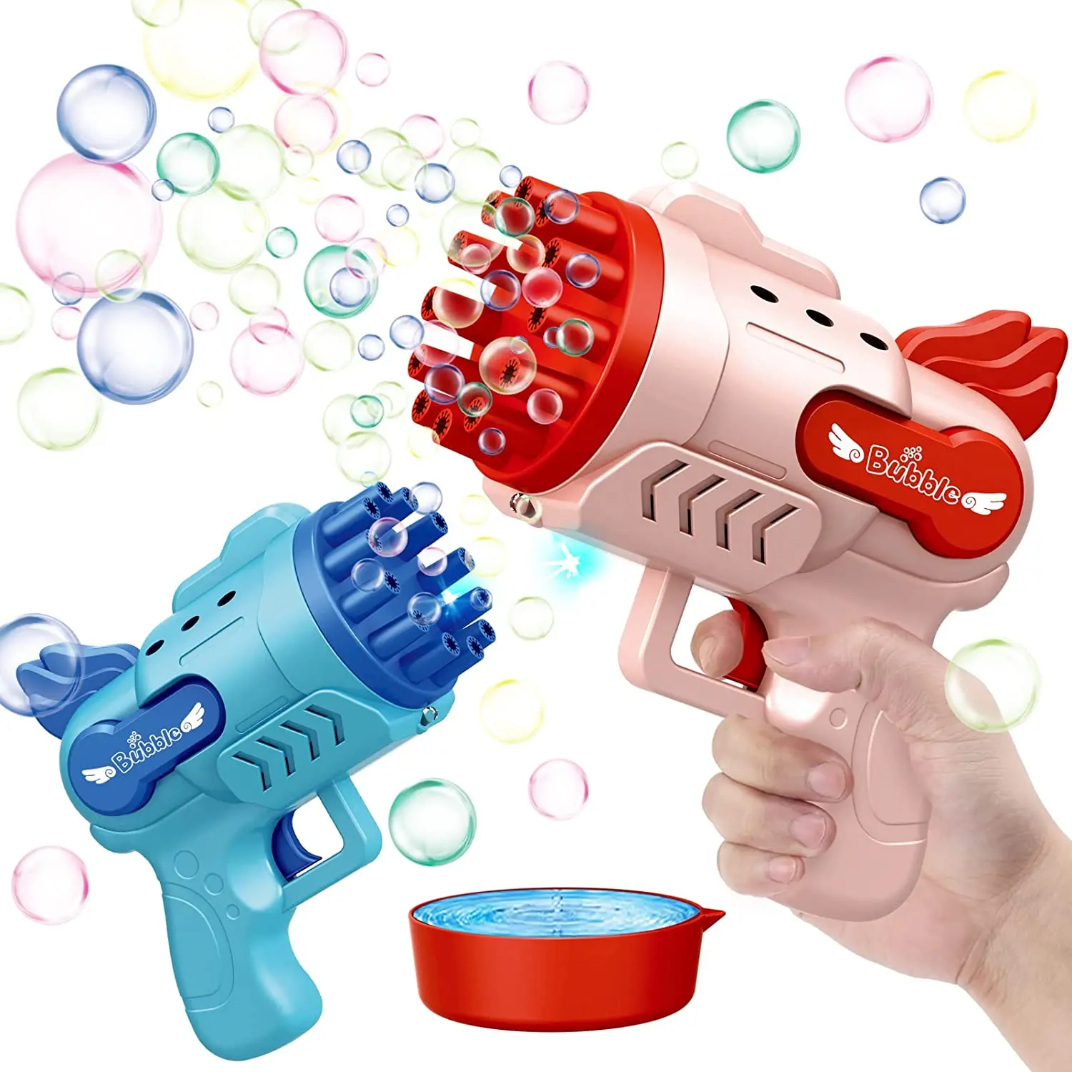 2022 Small Automatic Gatling Electric Bubble Water Guns Machine Toys for Kid