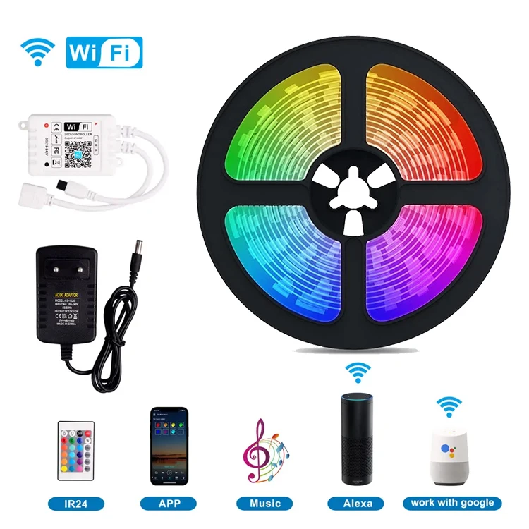 Morden популярное украшение SMD2835 12 В ТВ WIFI De Alexa 5 15 20 30 Metros неоновый RGB Tiras Luces led