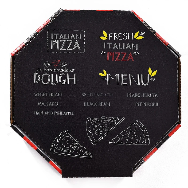 2023 New Design Food Packing Box 8/10/12/14 Inches Octagon Pizza Box Color Printing Pizza Boxes With Logo