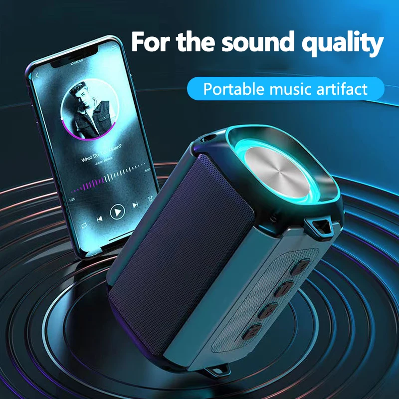 Amazon Top Multifunction LED 3D Stereo Subwoofer Wireless Charging Blue-tooth Speaker