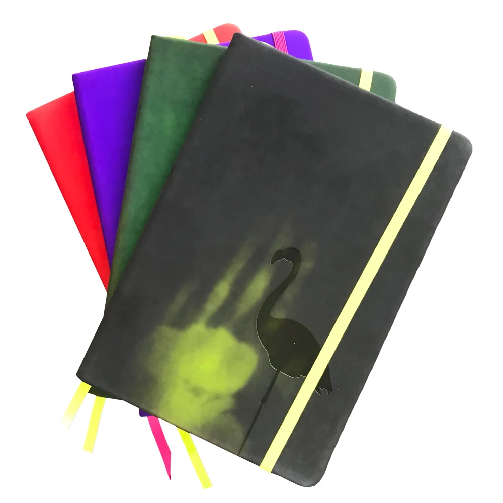 
Custom A5 Hardcover PU Leather Heat Discoloration Notebook with Elastic Band 