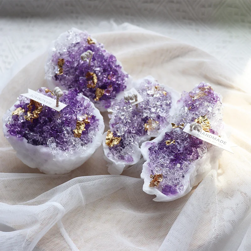 Creative Pure handmade crystal aromatherapy soy wax candle for wedding decoration table centerpiece Hand gift birthday present