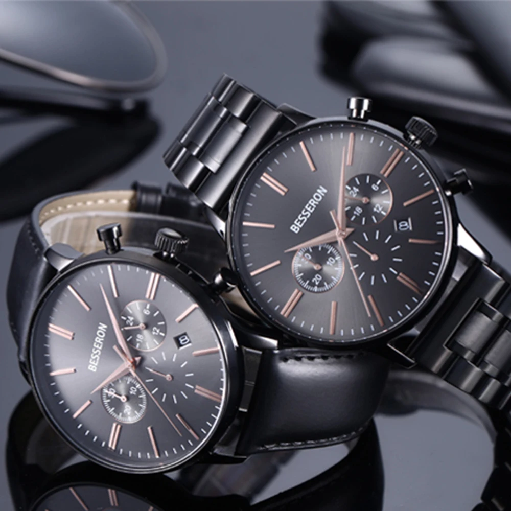 Custom oem logo Japan quartz movt 3ATM water resistant wristwatches men watches