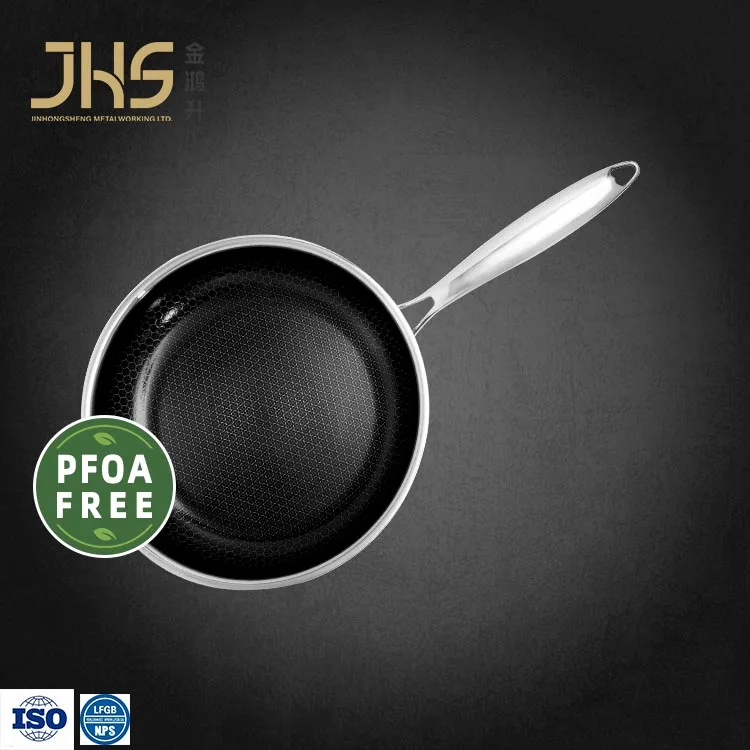 2023 Hotsale Tri-Ply Double Etching Xylan Reliable Non Stick Coating Honeycomb Frying Pan