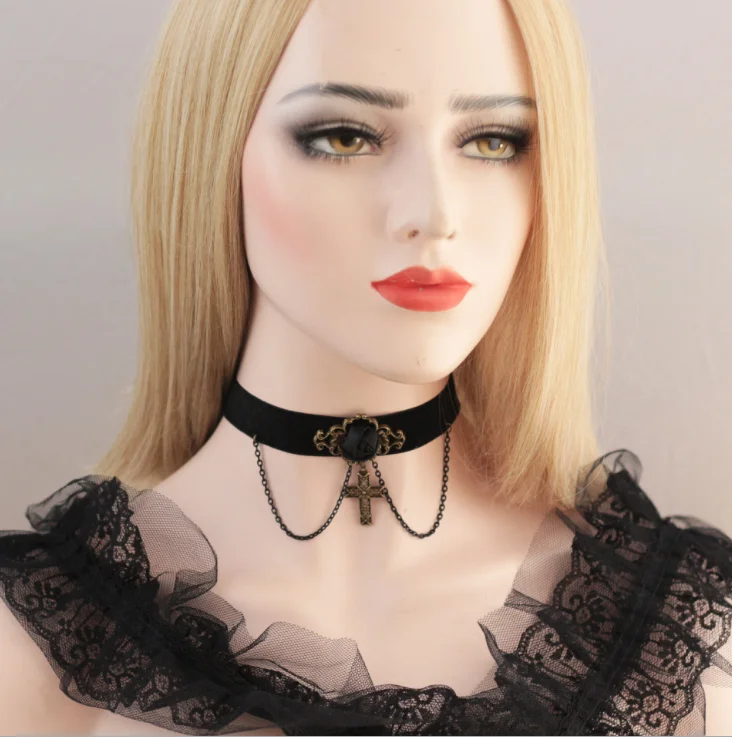 
Best selling creative black necklace female clavicle chain Classic Gothic Lace Choker 