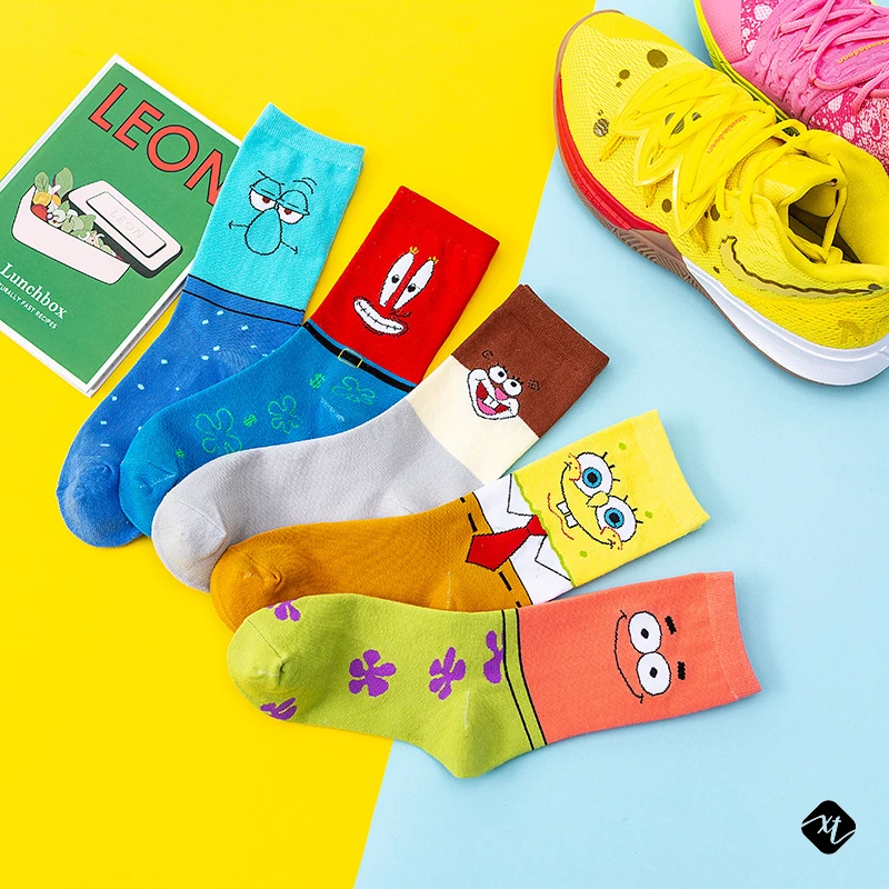 Wholesale price fashion socks Patrick Star pattern women men crew funny cute cartoon socks