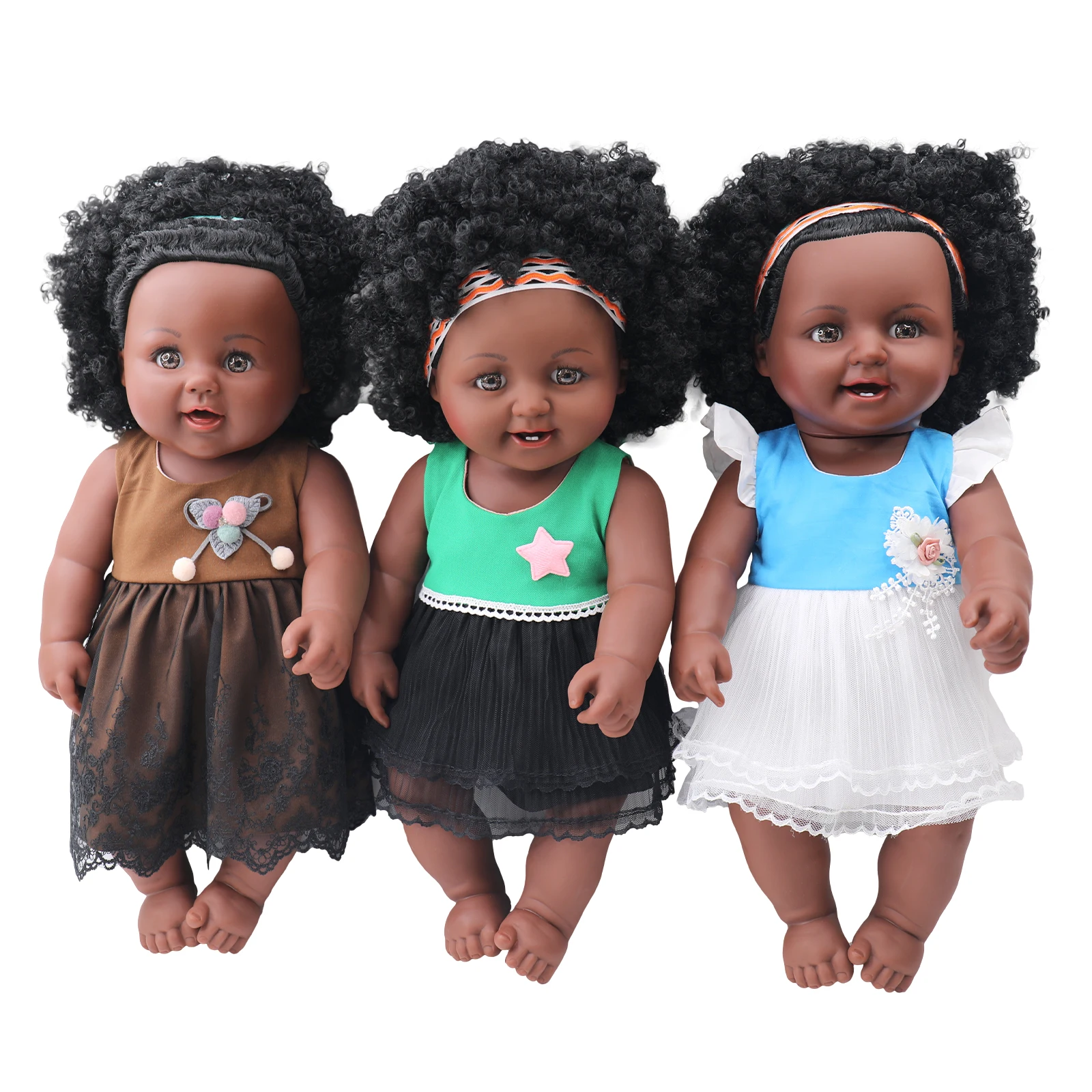 Оптовая Продажа 48 см виниловые куклы для детей африканская черная кукла девочка 19 дюймов