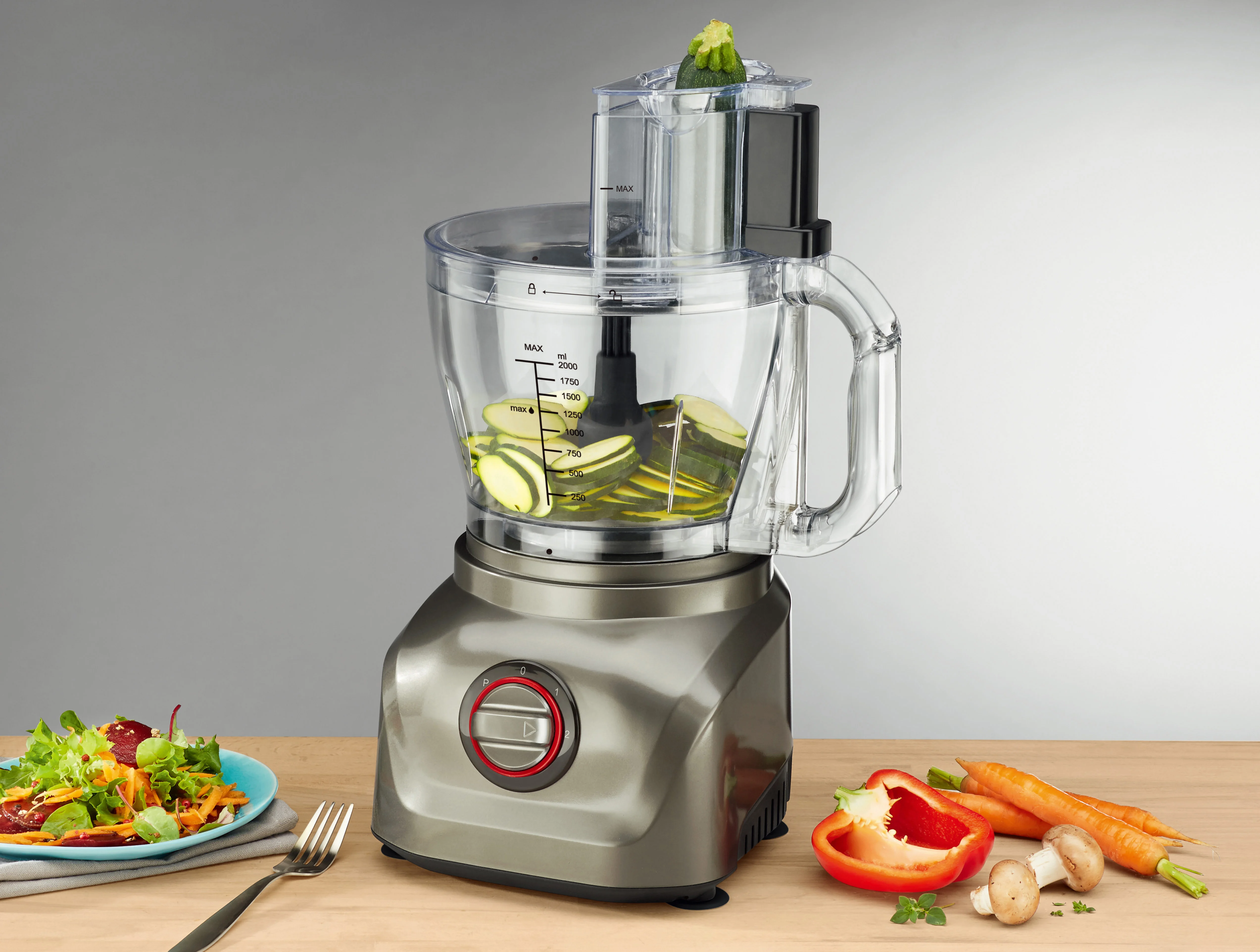 Large Capacity 3.0L 1000W Brown Multifunctional Kitchen Appliance Electric Food Processor