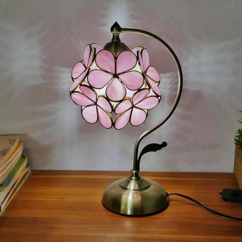 Limited Time Discount Beautiful Cherry Blossom Lighting Dining Table Decorative Glass FLower Desk Lamp