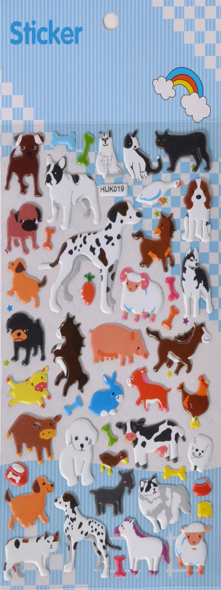
New Arrive Puffy Stickers Animal Car Easter Cute Foam Sticker Mixstyle For Children Diy Sticker 