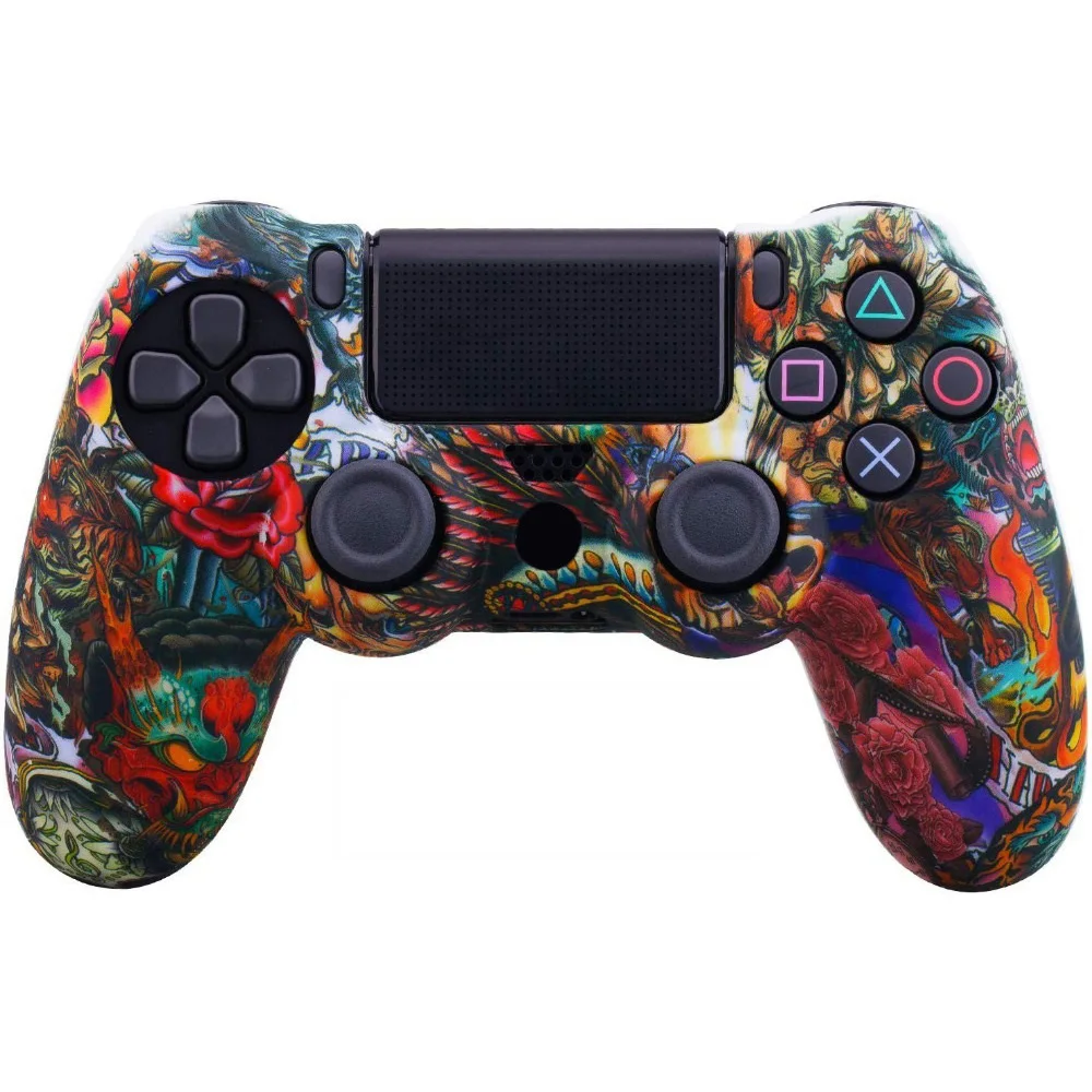 Прохладный дизайн силиконовый резиновый чехол для контроллера PS4 защитный контроллеров Sony PlayStation 4 Slim