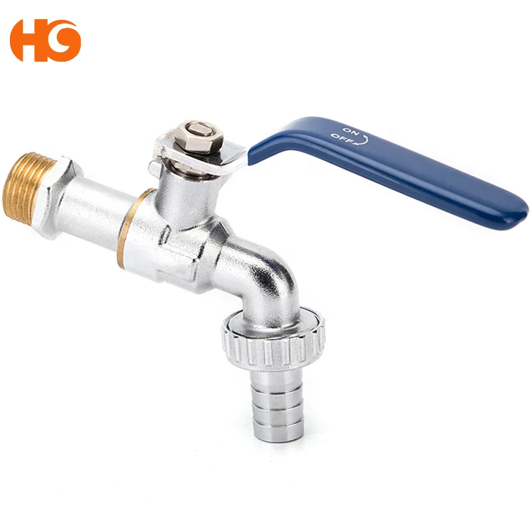 China Wholesale High Quality Brass Bibcock with Iron Lever Handle Chrome Plating Brass Water Bib Tap from Yuhuan