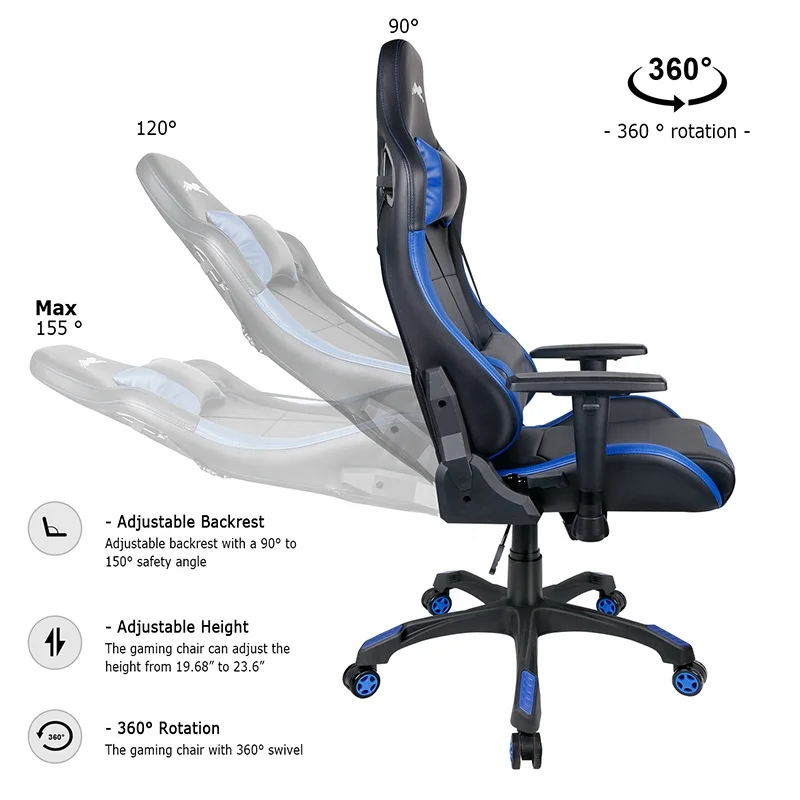 Wholesale Customized Modern Gaming racing Style Computer Chairs Adjustable Ergonomic Gaming Chairs
