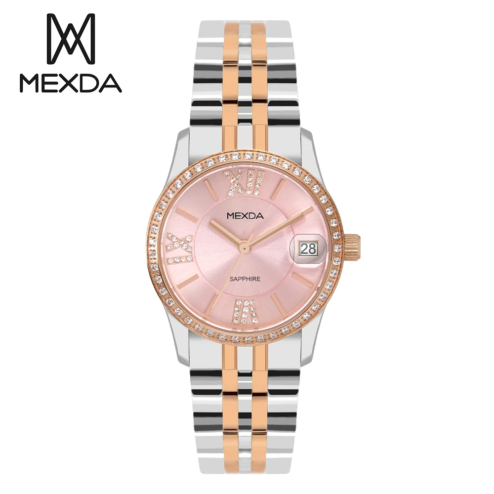Mexda Customized Design Classic Luxury Diamond Orologio 10atm Water Resistant Sapphire Crystal Women Wrist watch