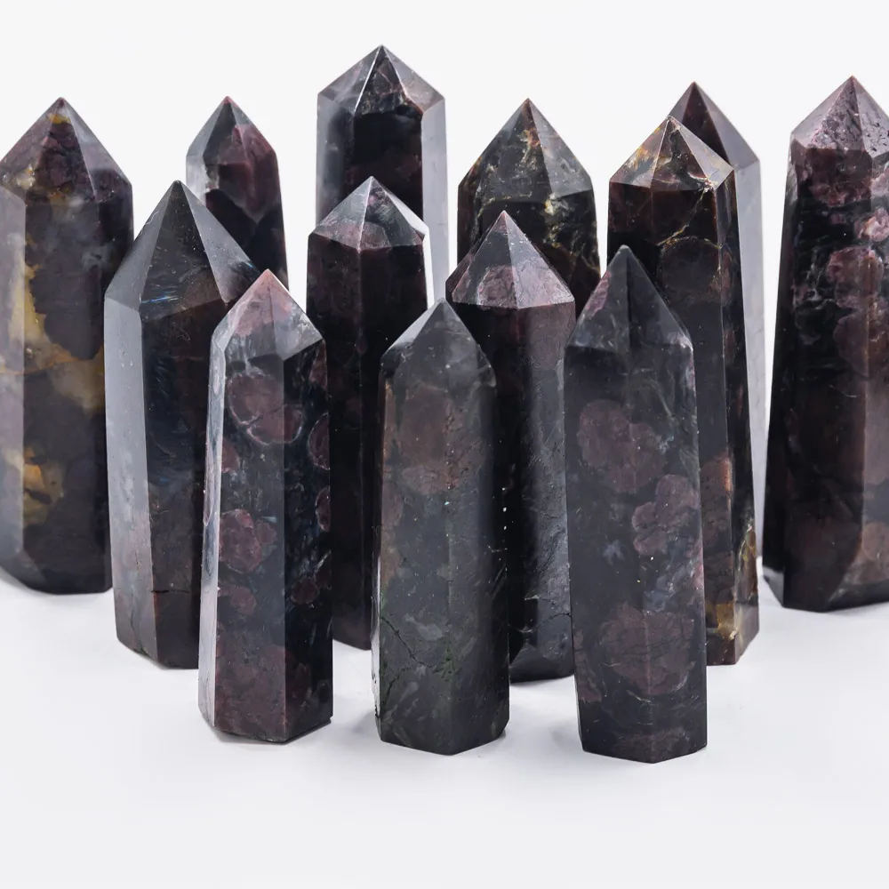 Wholesale New Coming Natural Reiki Gemstone Wands Healing Folk Crafts Astrophlite With Garnet Crystal Quartz Point