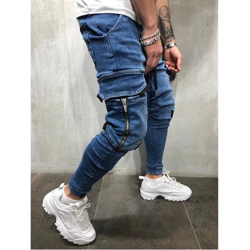 mens clothing manufacturing jeans men slim custom jeans skinny Leggings zipper pocket custom mens jeans
