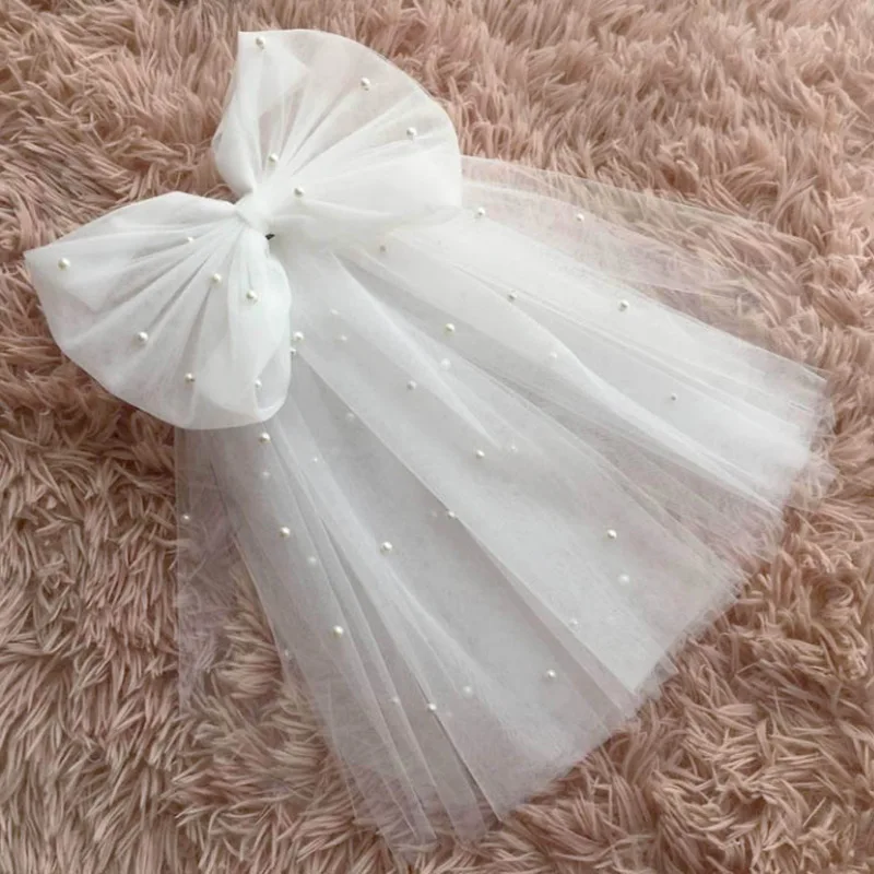 New bridal veil Korean short wedding dress small veil headdress super fairy