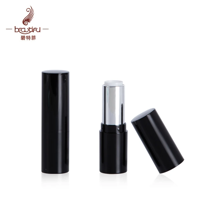 LOW MOQ 3-4g plastic lipstick packaging , black lipstick container , 11.8/12.1/12.7mm lipstick tube