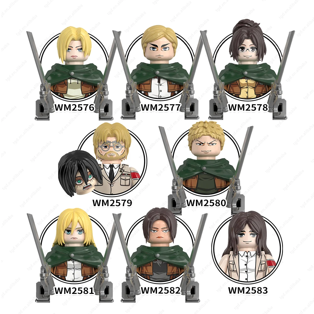 WM6165 Reiner Ymir Zeke Jaeger Cartoon Figures Series Child Gifts Puzzle  Building Block Sets Educational Anime Kids Toys