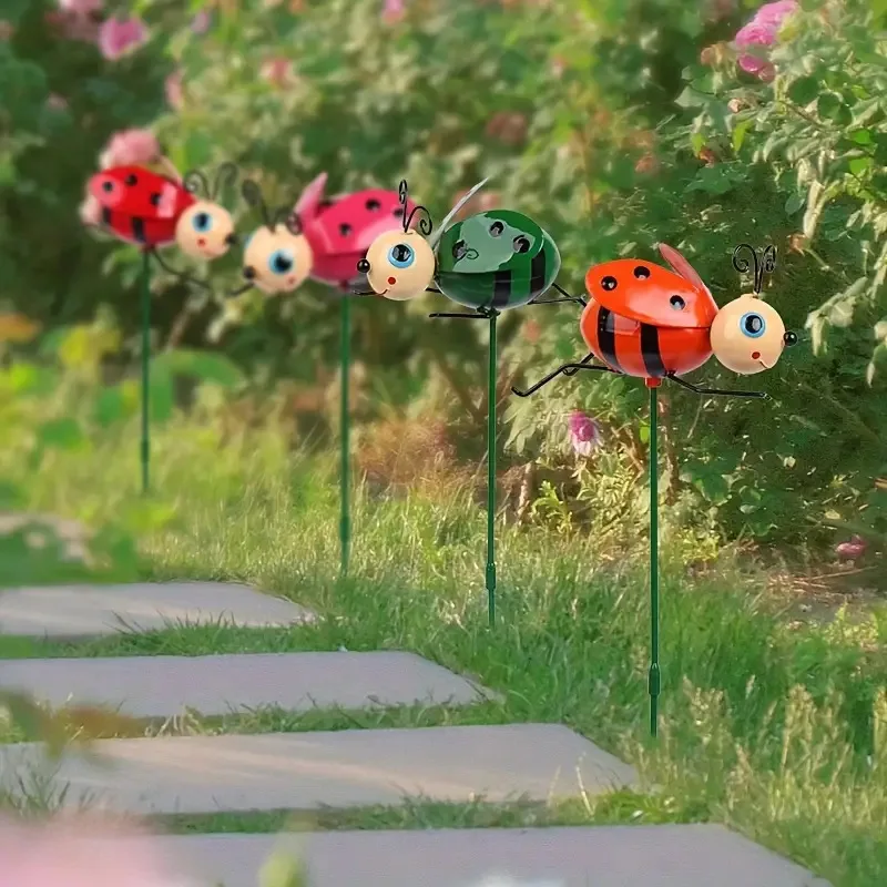 Металлическая божья коровка уличное украшение внутренний сад двор газон для насекомых открытый