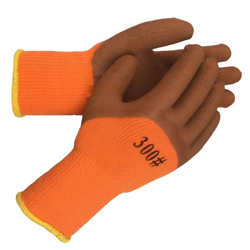 Nylon 300#gloves Terry Thickened Warm Gloves Foam Labor
