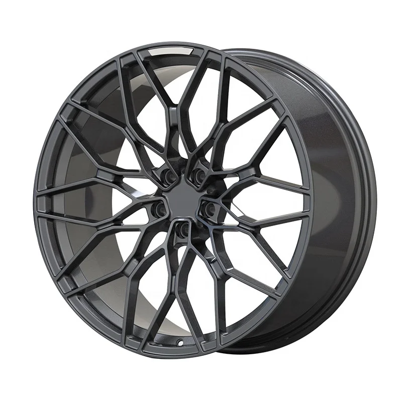 Mesh design monoblock dark graphite gray 17 18 19 20 21 22 inch car rim 5x112 5 holes forged car alloy wheel
