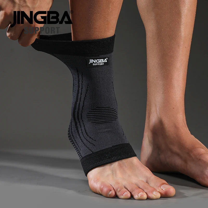 JINGBA Custom Logo Elastic Ankle Support Brace 3D Knitted Compression Ankle Sleeve gym pressurized socks adjustable Ankle Brace